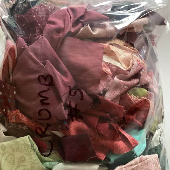 Bag of Small Fabric Scraps For Crumb Quilting or Teddy Bear Animals Stuffing - Picture 2 of 4